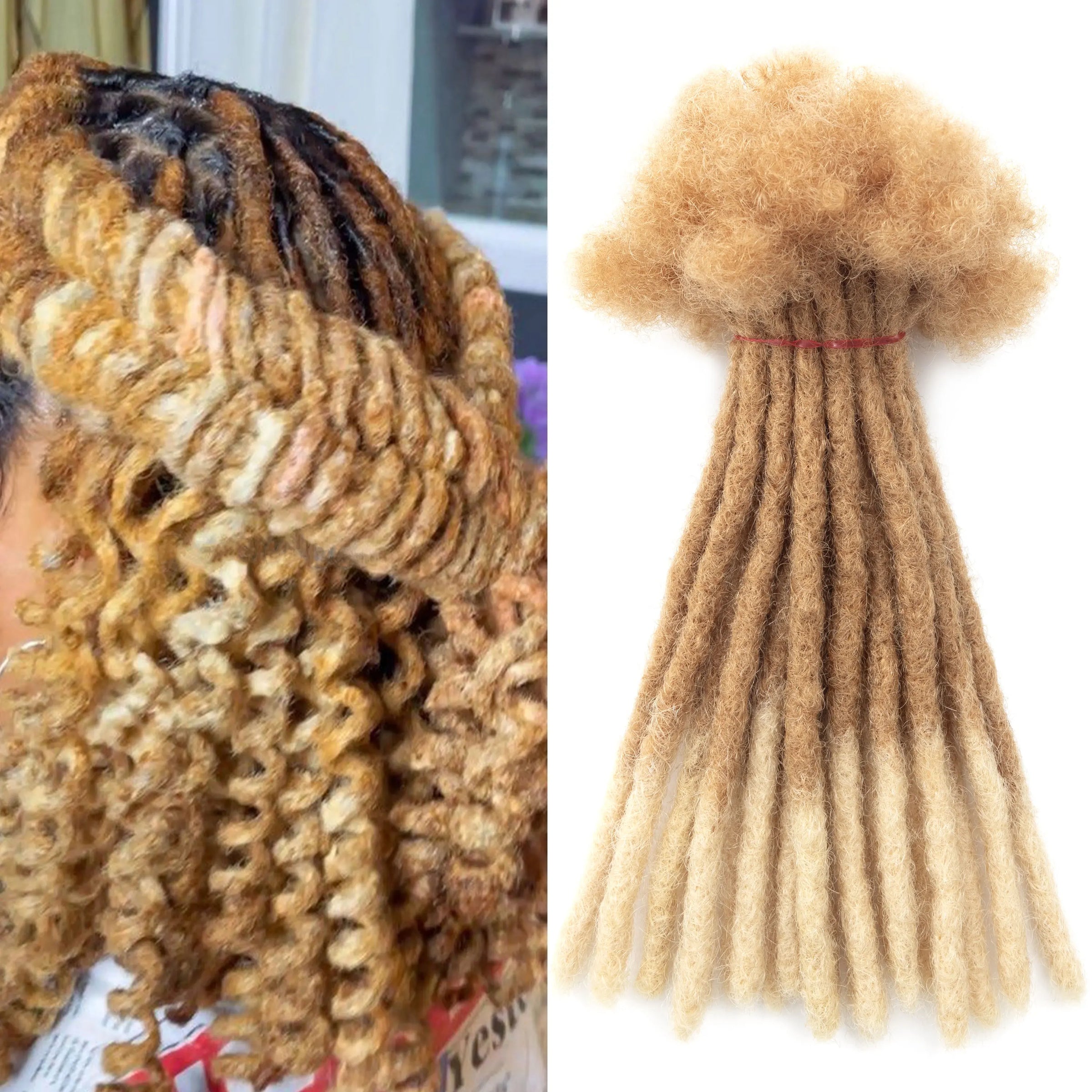 Human Hair Dreadlock Extensions – 27/613 Blonde