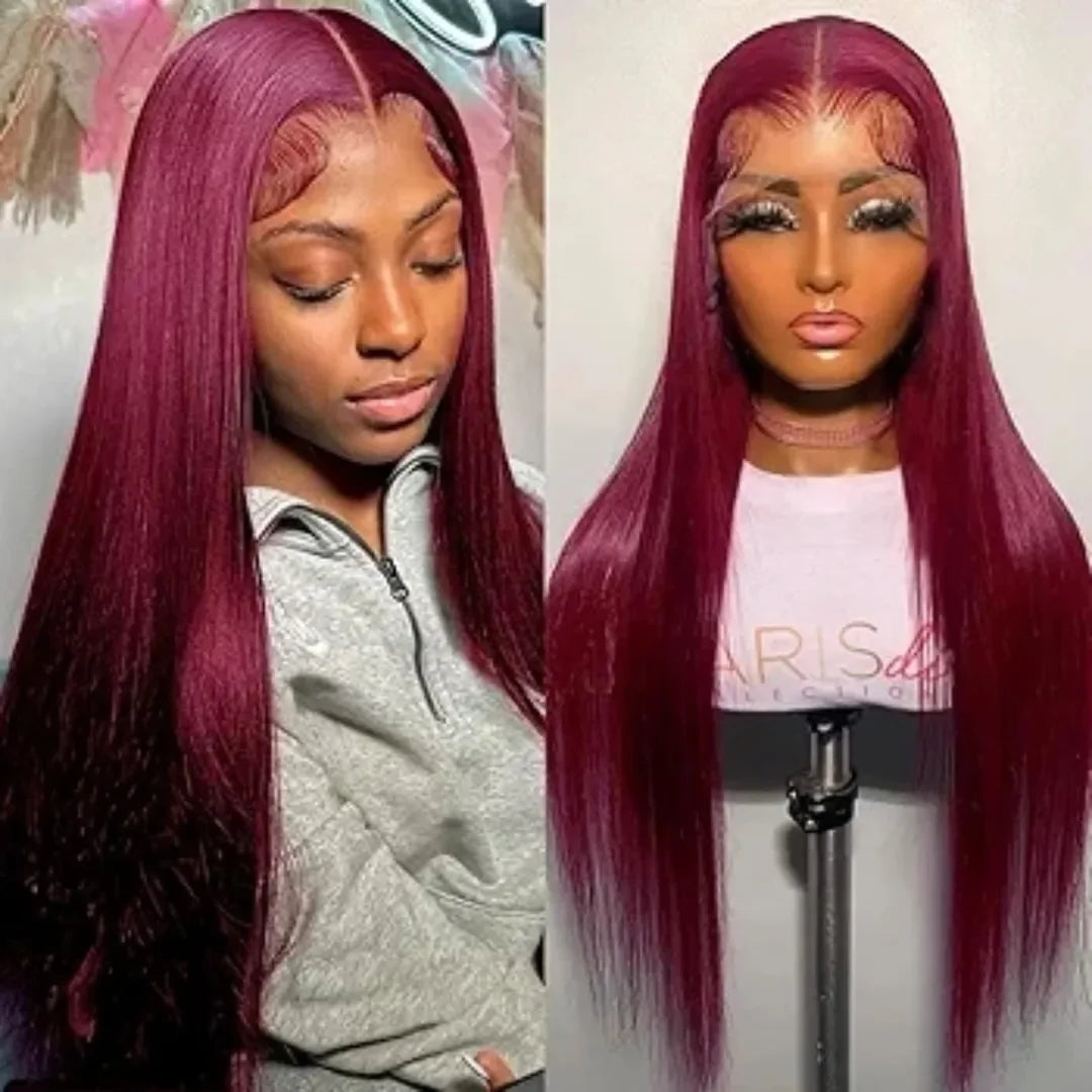 99J Burgundy Straight HD Lace Wig – 13x4 & 13x6