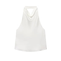 Satin Backless Halter Camisole Top