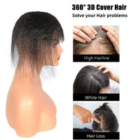 Kinky Straight Hair Topper with Bangs