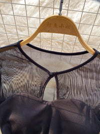 Mesh Flare Sleeve Hollow-Out Bodysuit