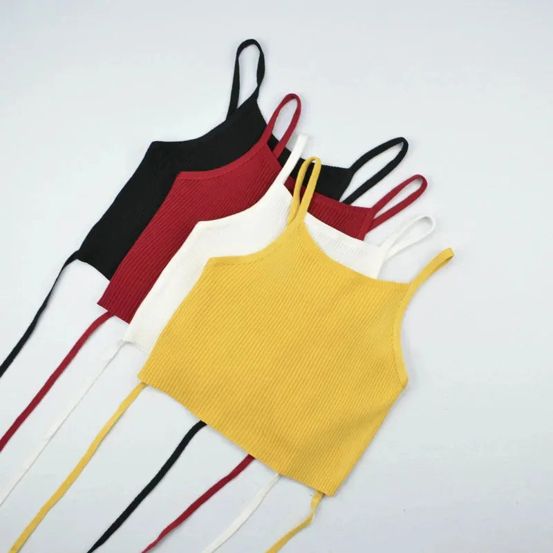 Lace-Up Sleeveless Bandage Crop Top