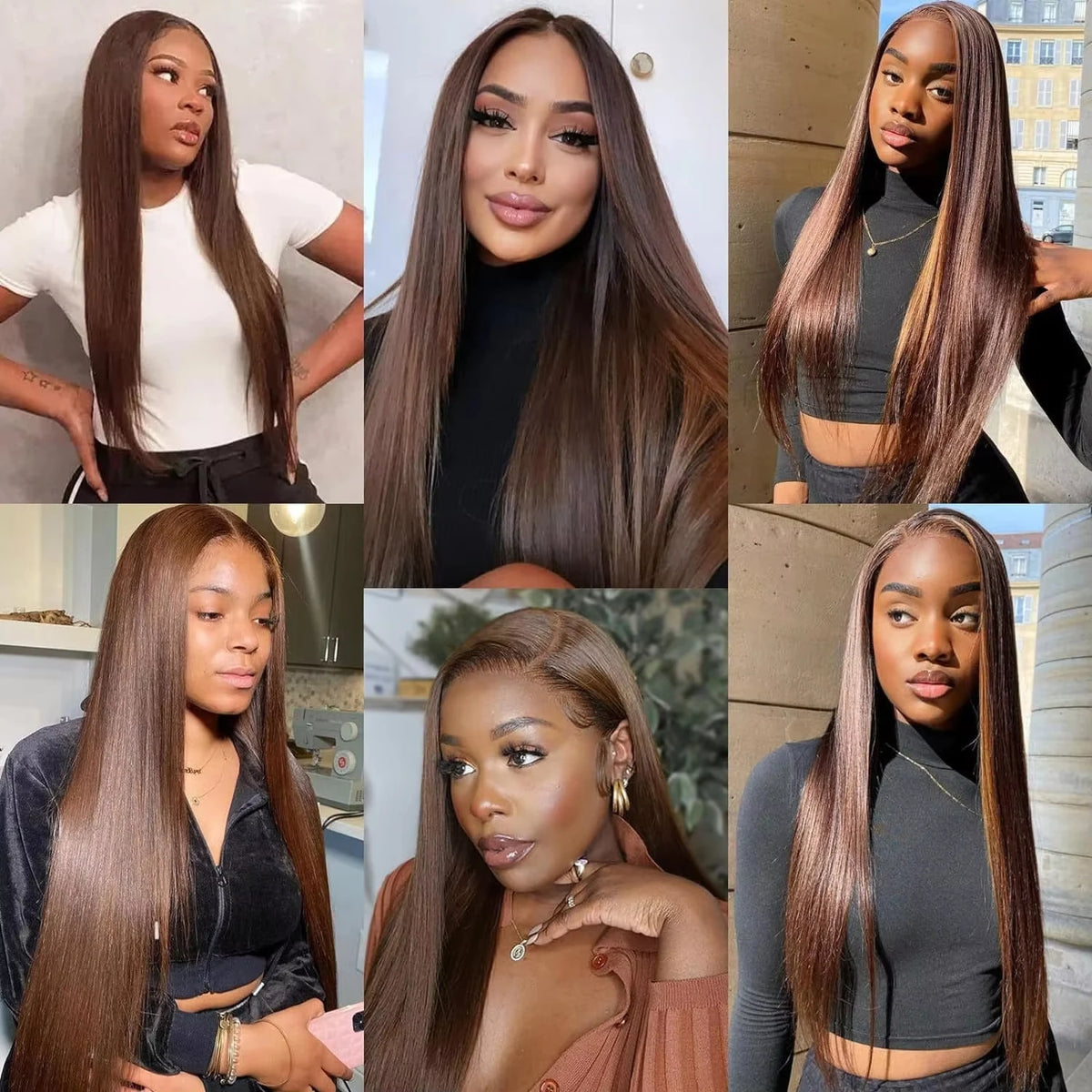 Chocolate Brown Straight HD Lace Wig – 13x4 & 13x6