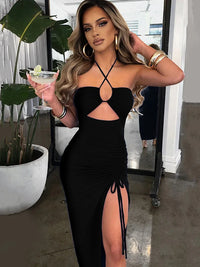 Sleeveless Backless Bodycon Midi Dress