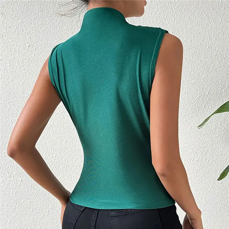 Swinging Neck Sleeveless Slimming Tank Top