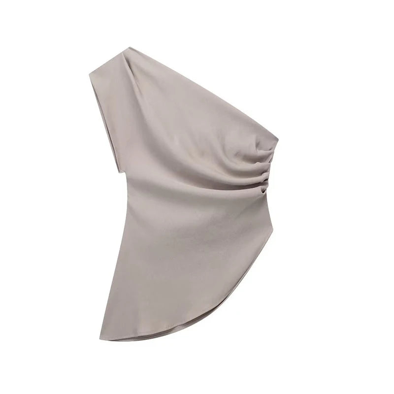 Off-Shoulder Asymmetric Crop Top