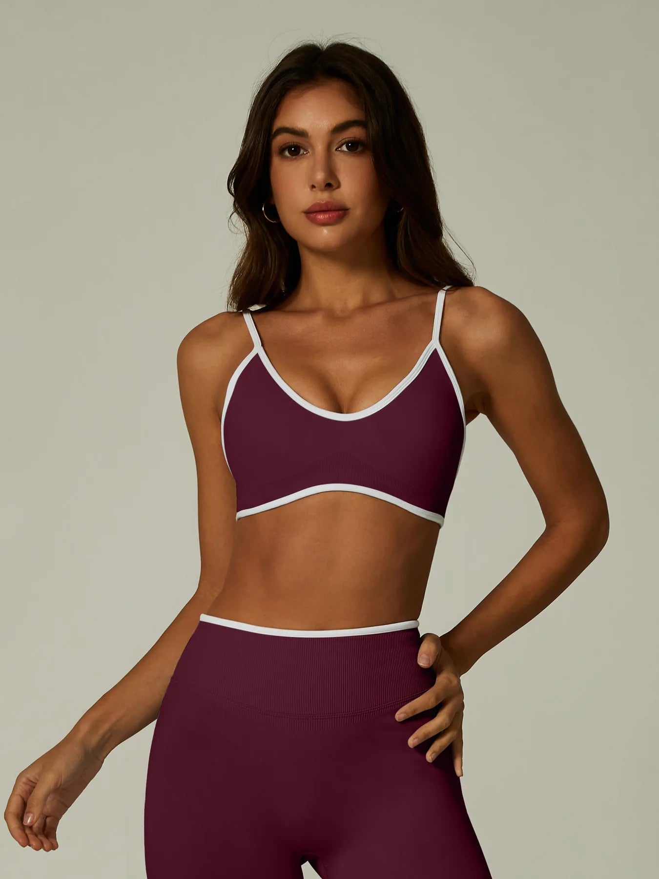 Color Contrast Backless Seamless Yoga Set