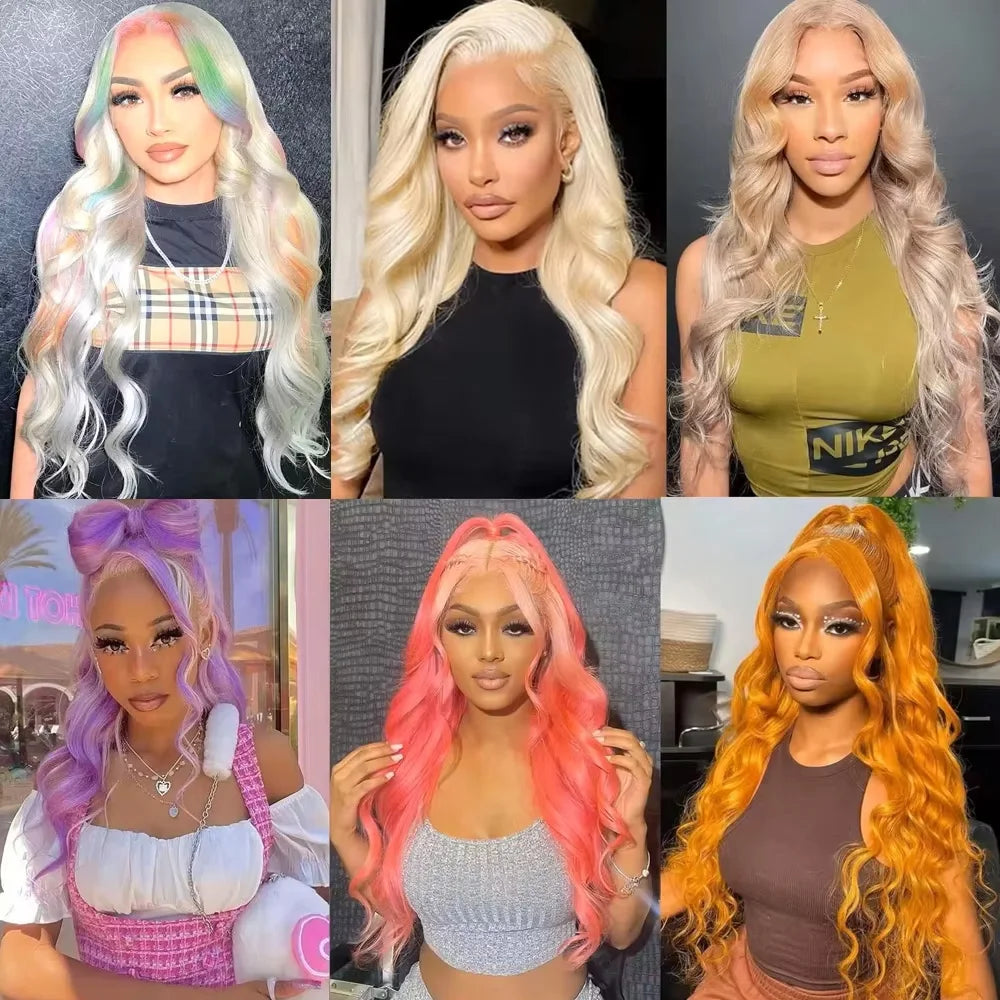 46 Inch 613 Honey Blonde Lace Front Wig 13x6 HD Transparent Lace Frontal 200 Density Body Wave Pre Plucked Bleached Knots