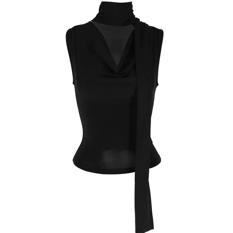 V-Neck Bandage Knit Tank Top
