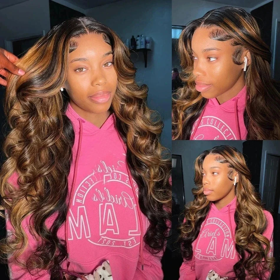 P4/27 Highlight Body Wave HD Lace Frontal Human Hair Wig