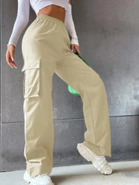 High Waist Wide-Leg Cargo Trousers