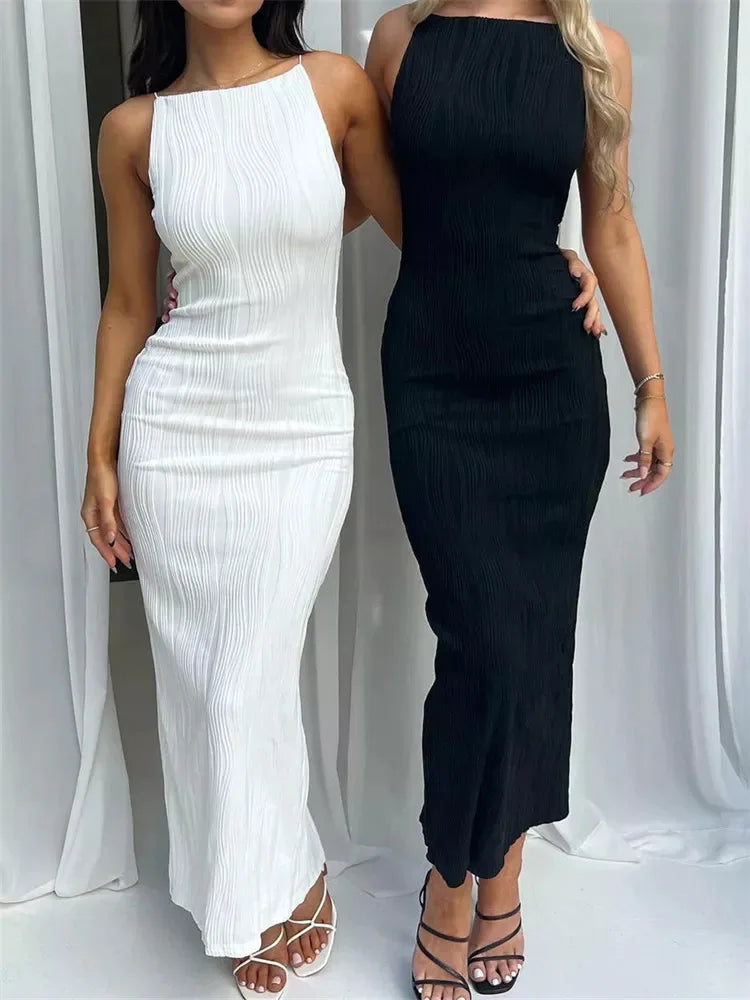 Sleeveless Slim-Fit Maxi Dress
