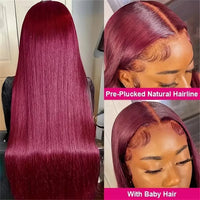 Wewave Burgundy 13x6 Hd Lace Frontal Human Hair Wig 99j Bone Straight Human Hair Wigs 13x4 Hd Lace Frontal Wig Bleached Knoted