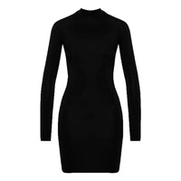 Long Sleeve High Neck Bodycon Mini Dress