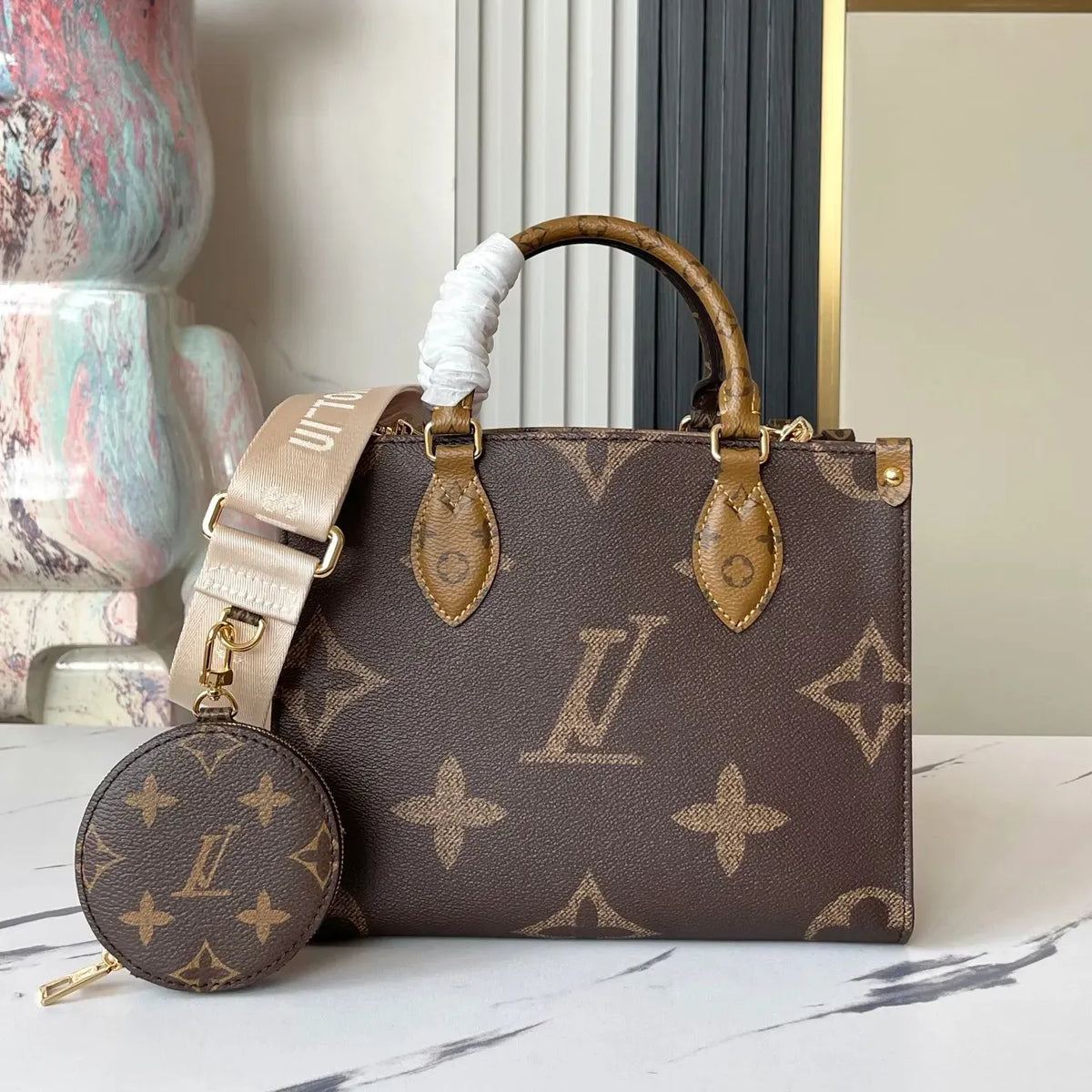 Designer Bag Tote Bag Woman Large Handbags Leather Shopping Purse Women High Quality Luxury Classic Flower Checked Shoulder Bag MM Size Handbags Travel Bag 5A