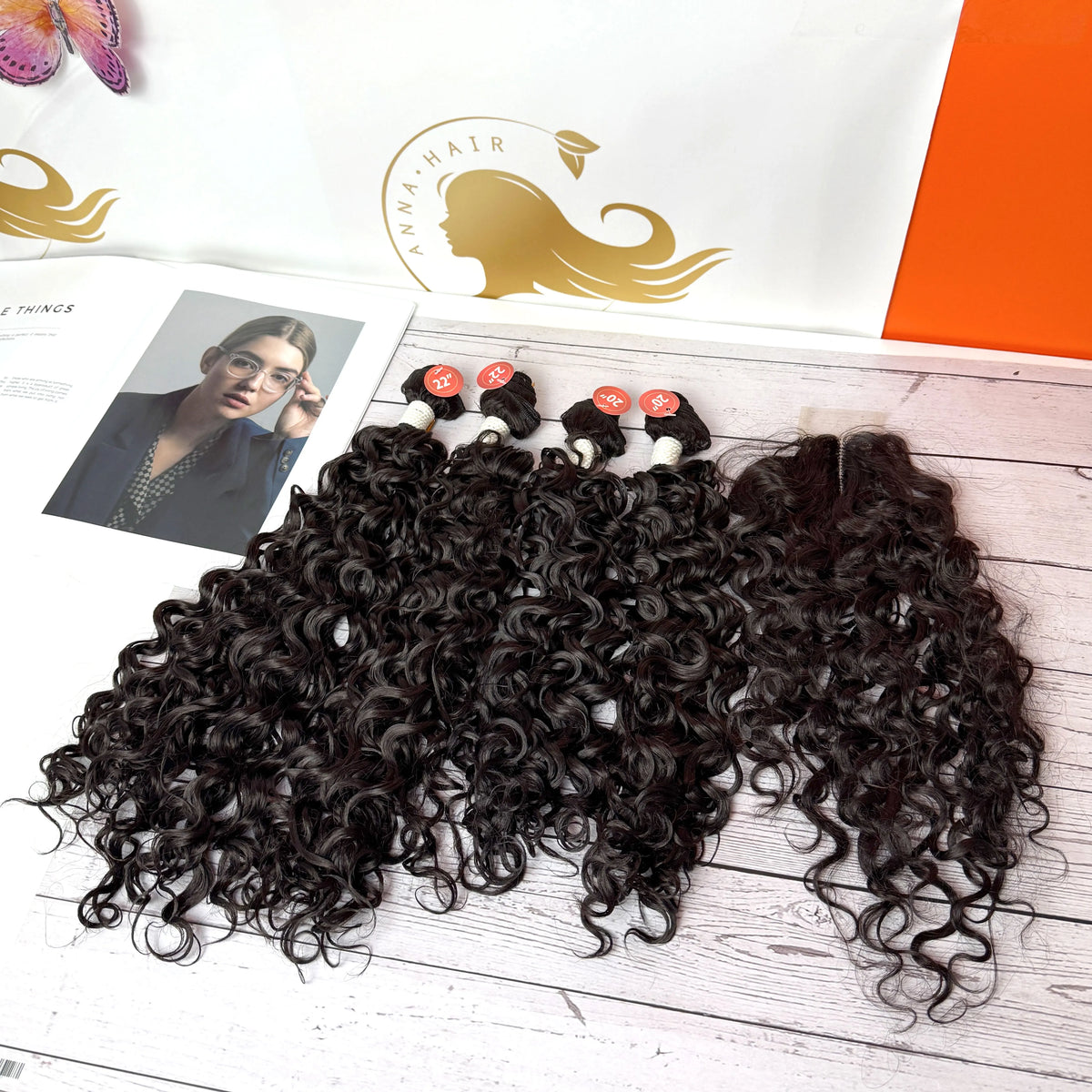 Color #2 Synthetic Curly Lace Hair Bundles