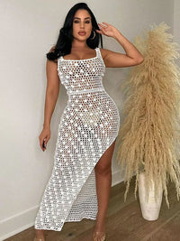 Sequined Crochet Hollow-Out Maxi Dress