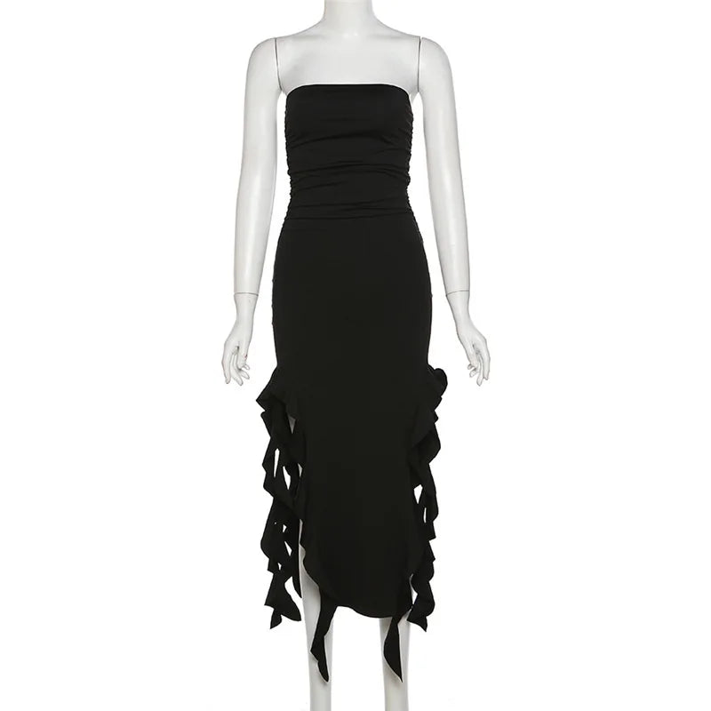 Off-Shoulder Irregular Bodycon Skirt Dress