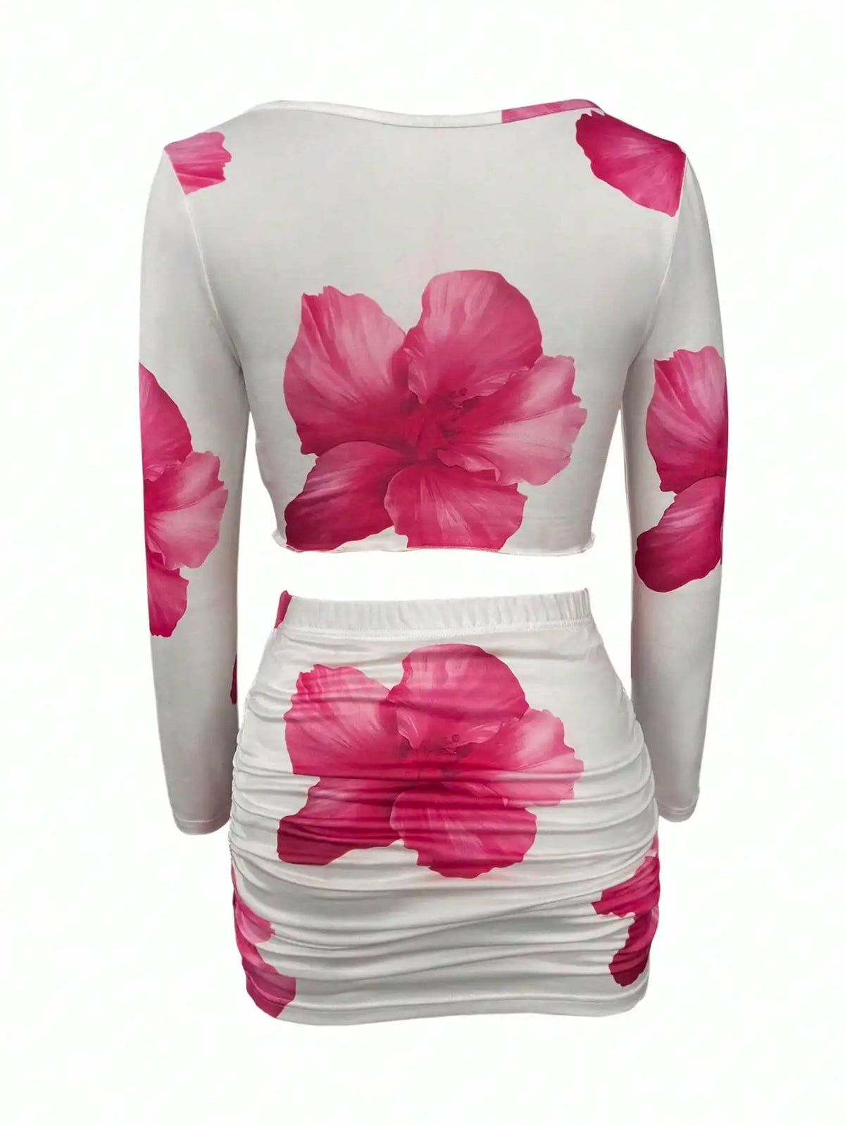 Floral Print Front Knot Cutout Mini Dress