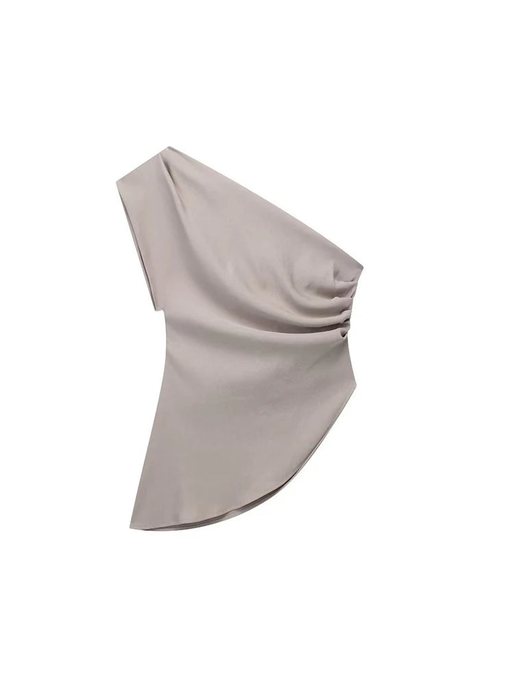 Off-Shoulder Asymmetric Crop Top