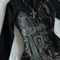 Y2K Vintage Gothic Long Sleeve Tee