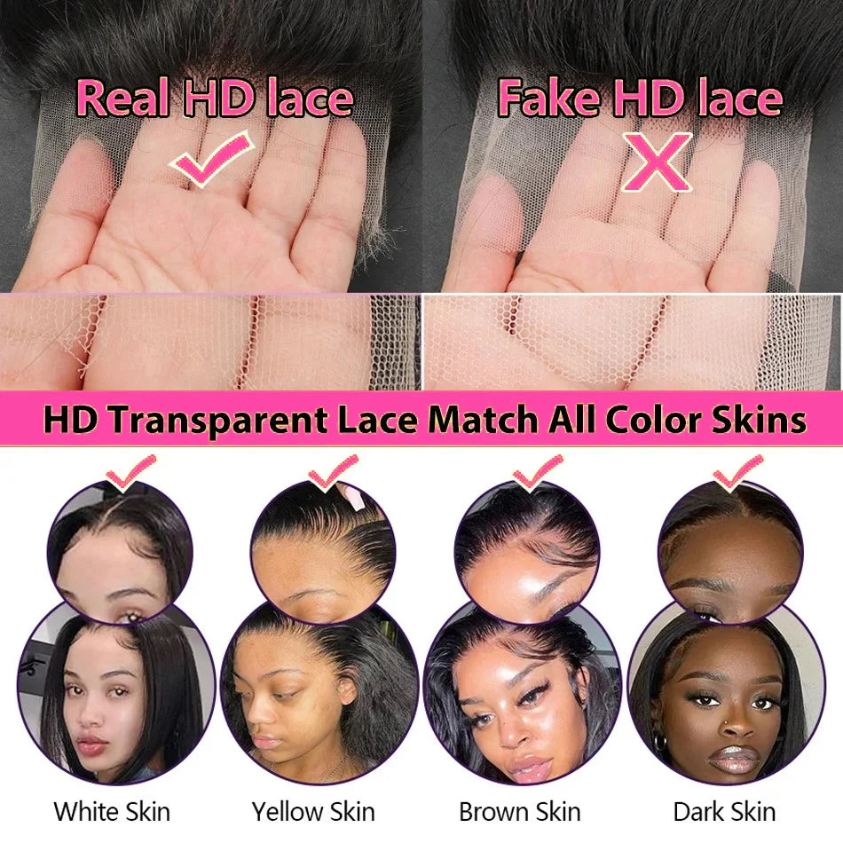 Body Wave HD Lace Wig – Natural Black 13x4 & 13x6 | 180–220 Density