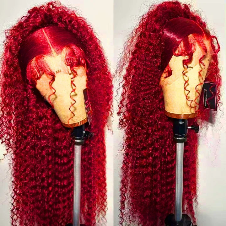 40 Inch Hot Red Deep Wave 13x6 HD Lace Frontal Wig – Brazilian Human Hair