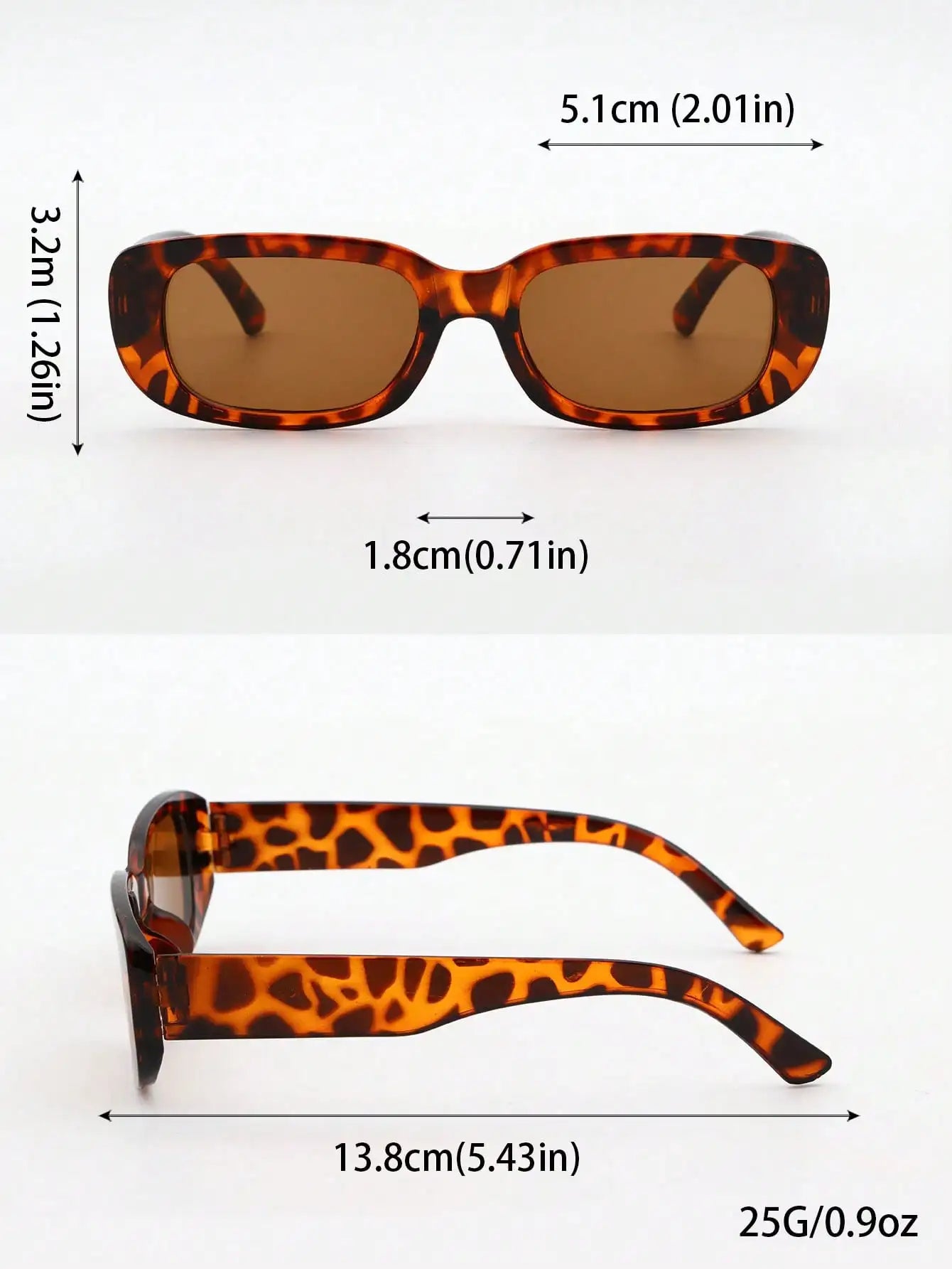 5-Pack Retro Rectangular Sunglasses
