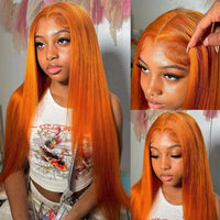 Ginger Orange Straight HD Lace Wig – 13x4 & 13x6 | 180–200 Density