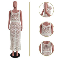 Sequined Crochet Hollow-Out Maxi Dress