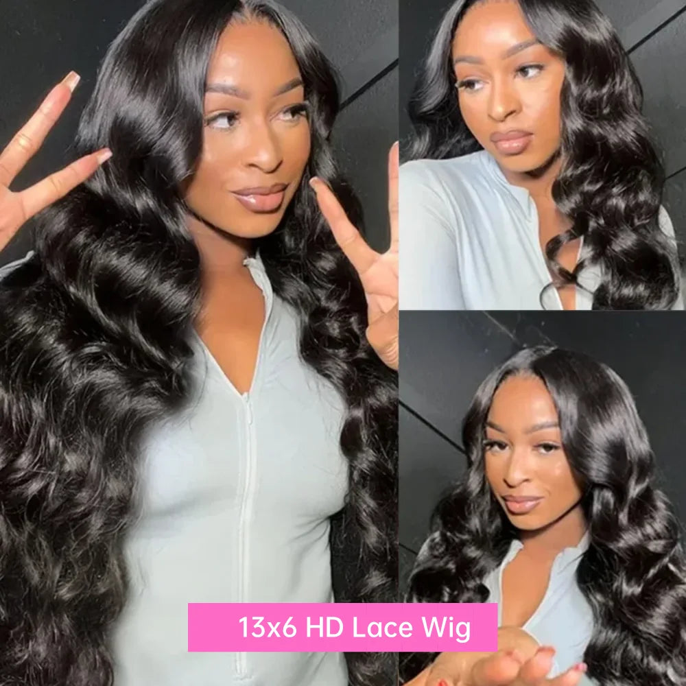 Natural Black Body Wave HD Lace Wig – 13x4, 13x6 & 7x6 | 220 Density