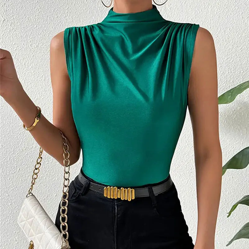 Swinging Neck Sleeveless Slimming Tank Top