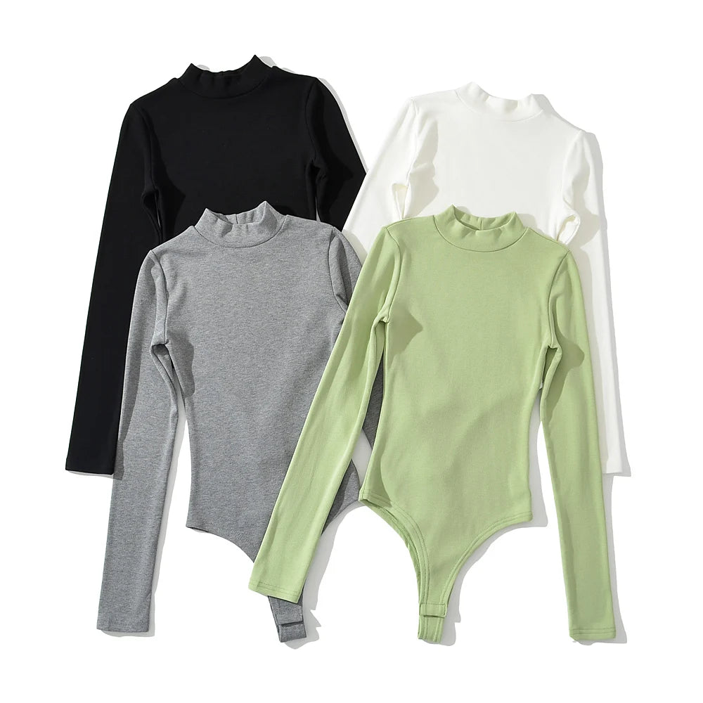 Ribbed Long Sleeve Fleece-Lined Bodysuit