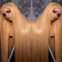 #27 Honey Blonde Straight HD Lace Wig – 13x4 & 13x6 | 200% & 220% Density | 18–36 Inches
