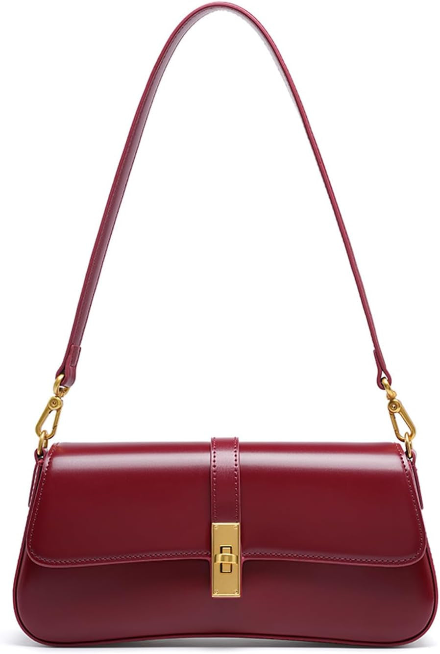 Shoulder Bag for Women, Genuine Leather Crossbody Bag Handbag with Removable Adjustable Straps
