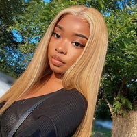 #27 Honey Blonde Straight HD Lace Wig – 13x4 & 13x6 | 200% & 220% Density | 18–36 Inches