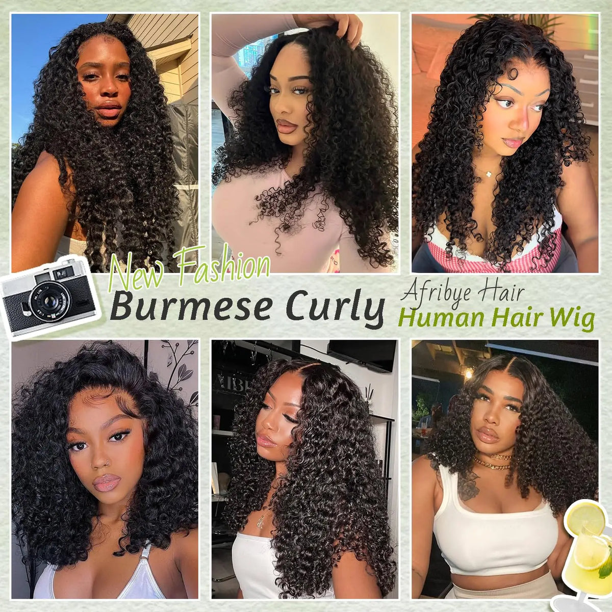Burmese Curly 1B Black HD Lace Front Human Hair Wig