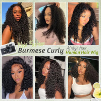 Burmese Curly 1B Black HD Lace Front Human Hair Wig