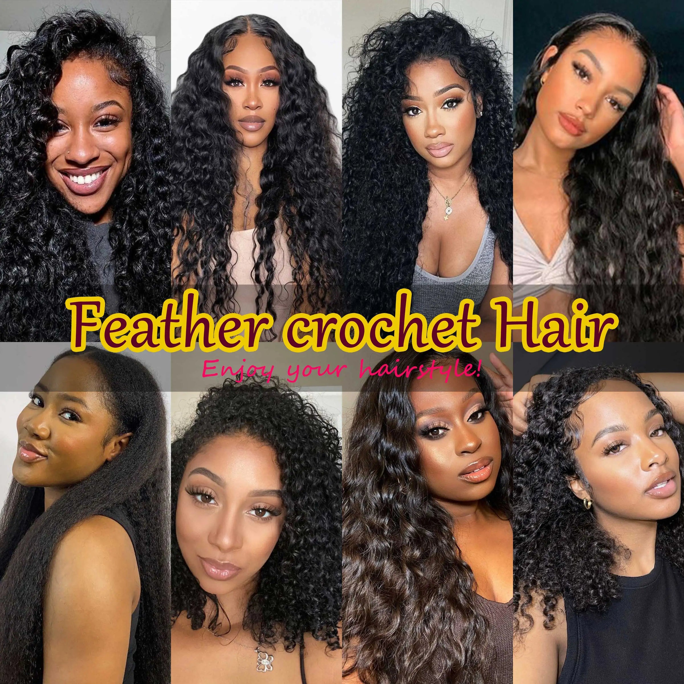Soft Fashion Feather Crochet Hair Extensions 100% Human Hair Crochet Curly for Braiding Hair Extensions