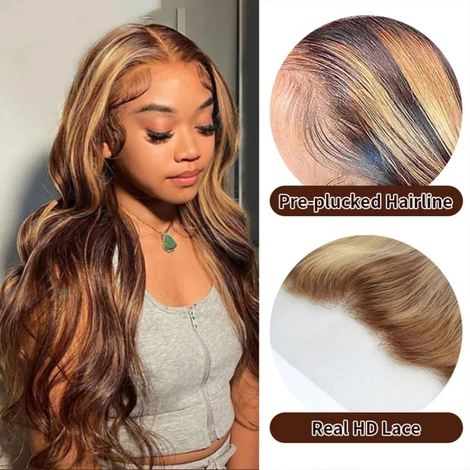 P4/27 Highlight Body Wave 13x6 HD Lace Front Wig – Human Hair