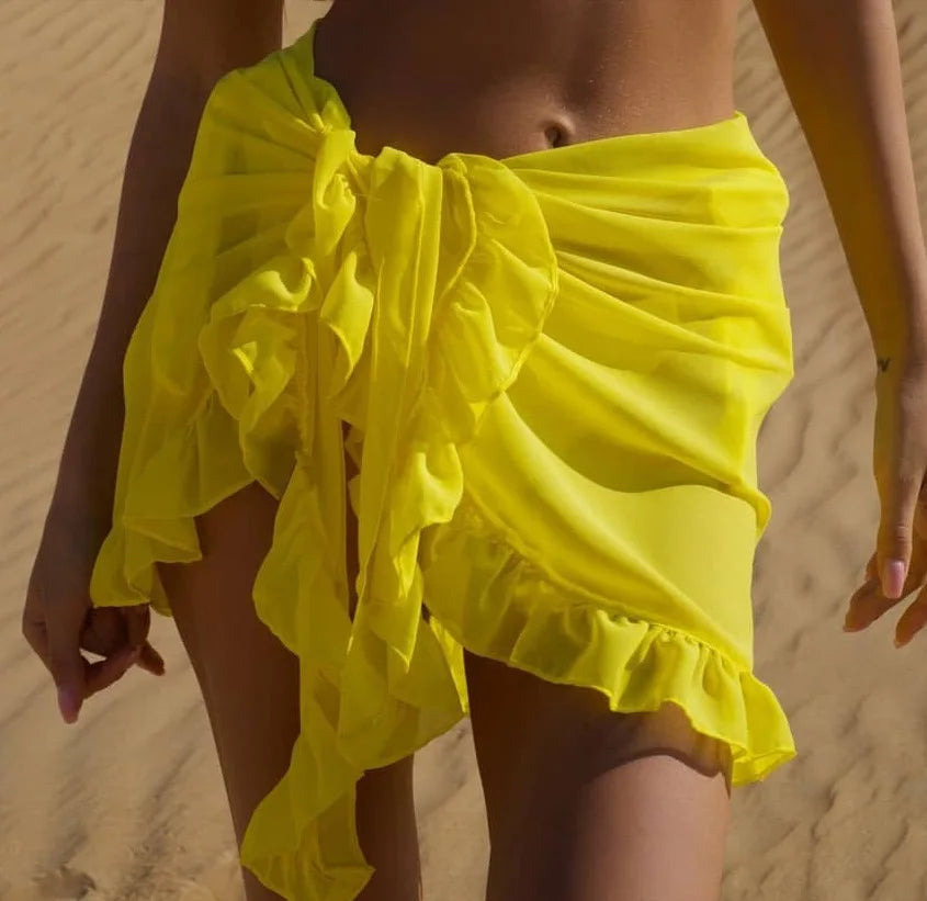 Ruffle Bikini Cover-Up Skirt