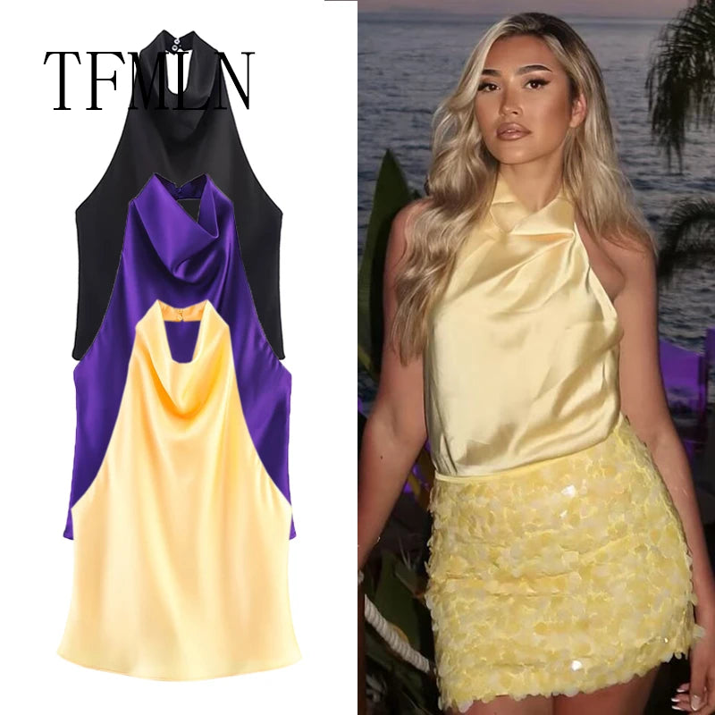 Backless Halter Neck Waistcoat Top