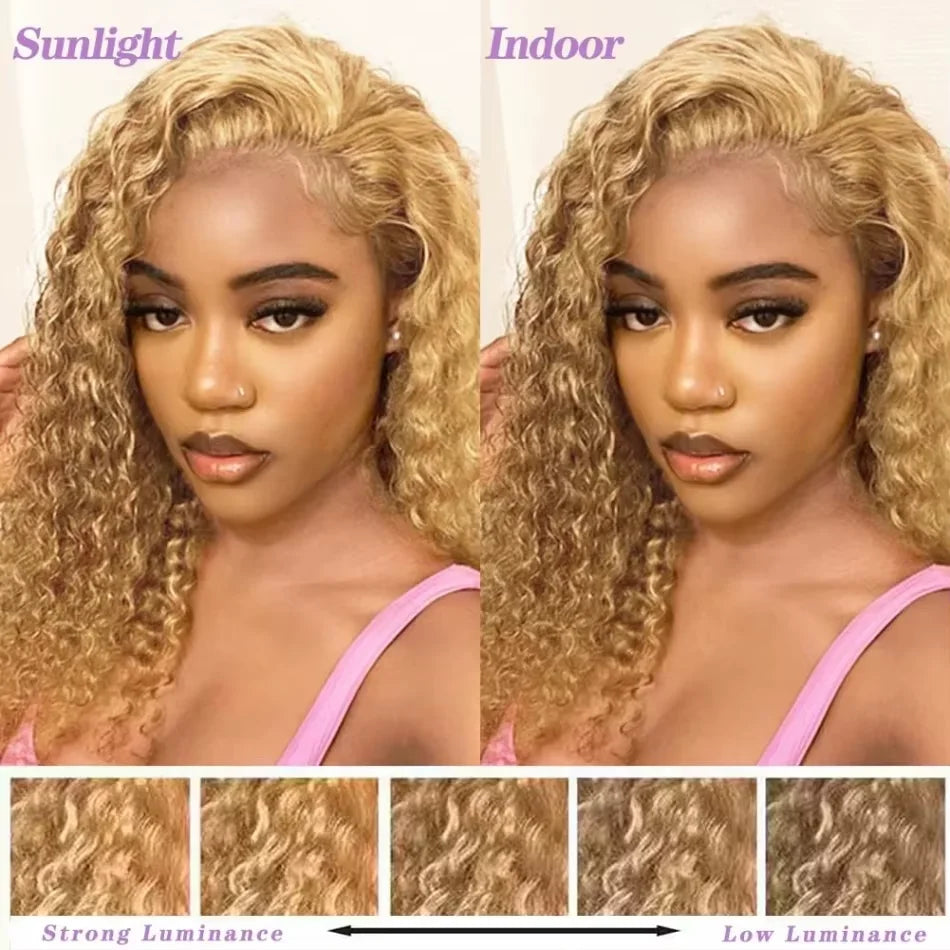 Honey Blonde #27 Deep Wave HD Lace Wig – 13x4 & 13x6