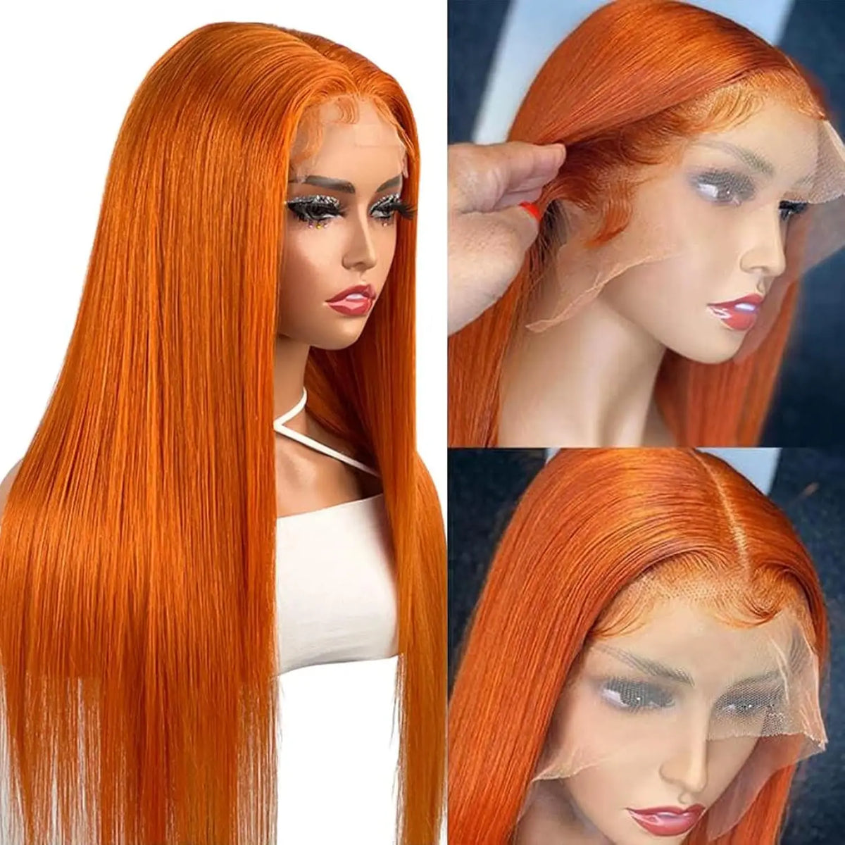 Ginger Orange Straight HD Lace Wig – 13x4 & 13x6 | 180–200 Density