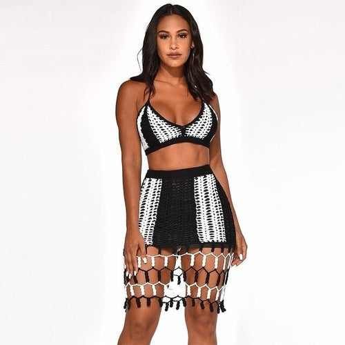 Hollow Out Knitted Two-Piece Set