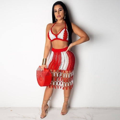 Hollow Out Knitted Two-Piece Set