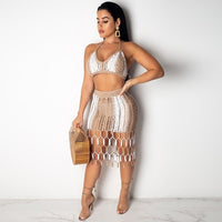 Hollow Out Knitted Two-Piece Set