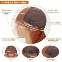 Ginger Orange Straight HD Lace Wig – 13x4 & 13x6 | 180–200 Density