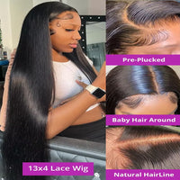 Bone Straight HD Lace Wig – Natural Black | 13x4, 13x6, 7x6 & 360 | 220 Density