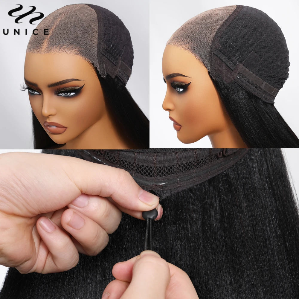 Yaki Straight Glueless Wig – 7x5 HD Lace with Feathered Layers
